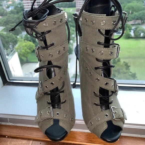 Giuseppe Zanotti lace up peep toe 38.5 - Picture 2 of 4